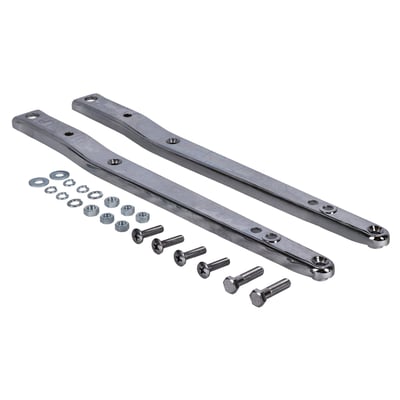 With turn signal holes. 
This smooth fender struts feature internal threaded mounting without visible mounting holes. 