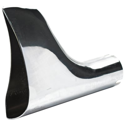 Slip-on fishtail tip only, 1 3/4" (4.5 cm) inlet,  made from chromed steel. Use with 1 7/8" diameter clamp to mount. The length of this fishtail tip is 8" (20.3 cm).