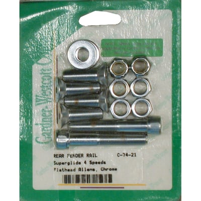 Used to mount fender struts to frame and fender to strut. With countersunk holes and no sissy bar