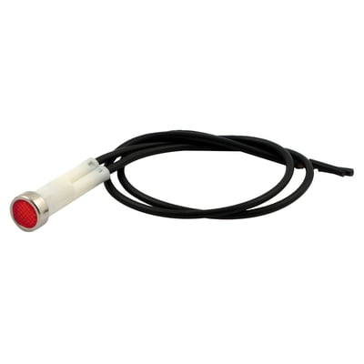 Direct replacement indicator lights for 3/8" diameter lights. Includes electrical wiring. 
OEM replacement reference 68489-86.