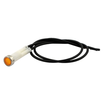 Direct replacement indicator lights for 3/8" diameter lights. Includes electrical wiring. 
OEM replacement reference 67864-86.