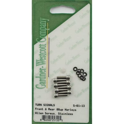 Stainless steel. Allen heads (hex heads). 
Replacement reference 68452-86