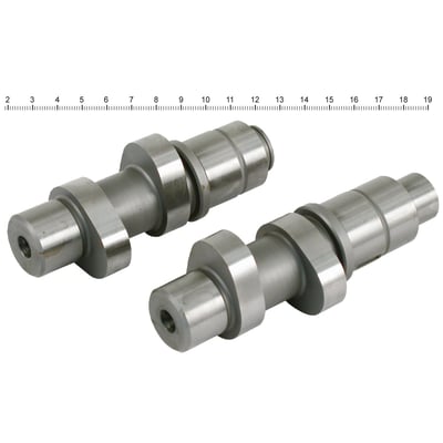 .640" valve lift. Without inner & outer gears. These are available from S&S as 503606. An S&S (503566) or Andrews (503660) camshaft installation kit provides all parts for installation as bearings, gasket etc.
Great cam for 95-107 inch engines with 10.2+ CR. Use high-lift springs. 2700-6500+ RPM.
Note: The inner drive gears are not installed on Andrews camshafts and must be ordered separately. Installation will require specialty tools.
Note: An outer drive gear set is also required for installing these cams and must be ordered separately.