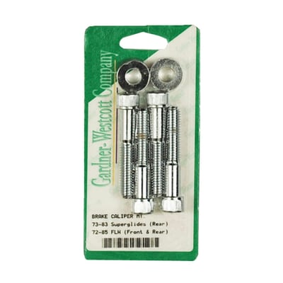 Chrome. 4-pack. Replacement bolts that mount the caliper halves together.