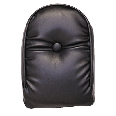 Black vinyl Regal Plush style upholstery. No studs. Incl. universal mounting hardware. Approx. dimensions: 8" (20.3cm) high x 6-1/4" (15.9cm) wide.