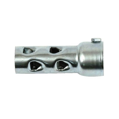 Simple, low cost alternative to get the decibels of your drag pipe down. Great for custom baffle creations. Baffle, 4" (10.2 cm) long, made from zinc plated steel. Fits 1 1/2" (3.8 cm) outside diameter header pipes of 750cc (45") Flatheads. Installs with included bolt.