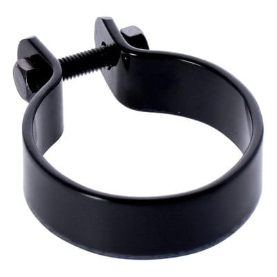 Black universal middle clamp, made from steel, with an 2" (5.1cm) inside diameter and without mount strip.