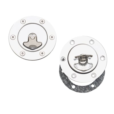 Chrome plated; vented & non-vented; bolt-in; 94mm O.D.; no lock