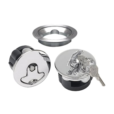 Chrome plated; weld-in; vented & non-vented; 76mm O.D.; with lock