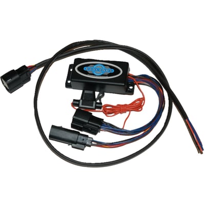 Removes the incorporated brake function from the turn signals of 14-up CAN-bus Touring models so the turn signals will function as turn signals only. 
Any regular taillight can be installed for traditional brake & taillight function. 
Great for customs or for use with trailers. 
- Removes brake light function from rear turn signals 
- Allows the use of Amber rear turn signals 
- Has a built-in Load Equalizer 
- Plug-n-Play technology 
- Complete with new rear fender wiring harness that must be used to replace the stock fender harness. 