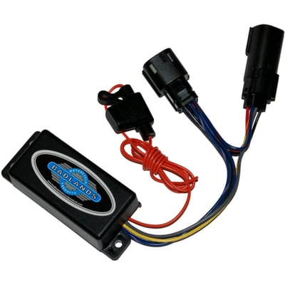 - Gives running light and brake light function to rear turn signals 
- Maintains turn signal function 
- Load equalizer is built-in allowing the module to work with stock or any custom turn signals 
- Plug 'n Play installation 
Note: Module will work with CAN-bus controlled bikes only.