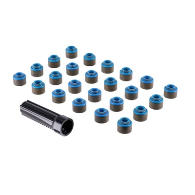 With 24 seals. Comes with with built-in spring-loaded Viton wipers. Valve stem seals can be used, and are recommended, on all applications. They will help control oil consumption in any type H-D engine.
Note: Valve seal installation tools are not included and must be purchased separately when required.