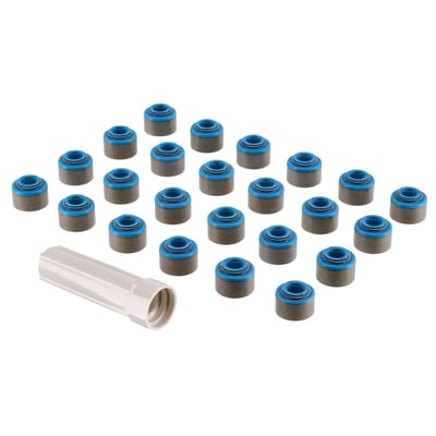 With 24 seals. Comes with with built-in spring-loaded Viton wipers. Valve stem seals can be used, and are recommended, on all applications. They will help control oil consumption in any type H-D engine.
OEM replacement reference 18000-81.
Note: Valve seal installation tools are not included and must be purchased separately when required.