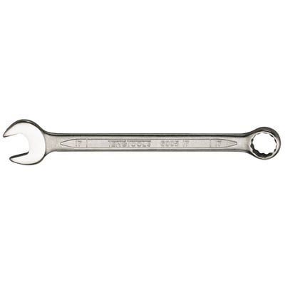 Replacement open/box end wrench. Manufactured according to DIN 3113A - ISO 3318 - ISO 7738. Chrome vanadium, satin finish. Same dimensions on both ends. Box end heads are set at a 15 degree angle.