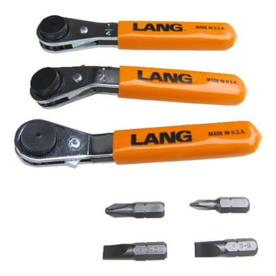 Straight head, incl. 6 bits. Std tooth. Mini reversible ratcheting wrench with very small (11cm overall length) dimensions. Accepts all regular 1/4" bits. Tool includes slotted (screwdriver) and Phillips bits.