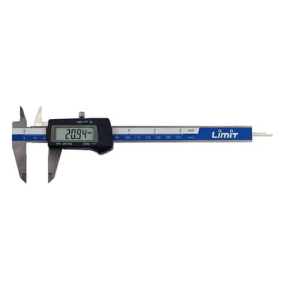 Jumbo display; Displays metric or US sizes; Measures up to 0.01mm / 0.0005 inch; Maximum measuring length 150mm; Accuracy meets or exceeds DIN 862; Packed in PVC box.
