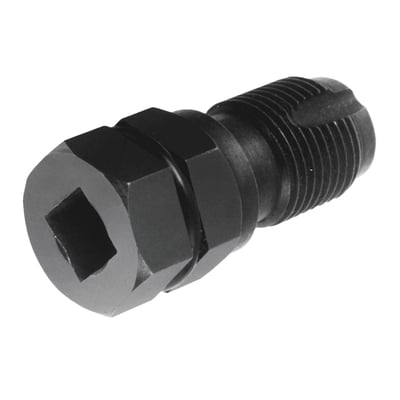 14 mm (M14 x 1.25) threaded. Cleans thread in cylinder head from dirt, carbon build-up and metal particles. Used with 5/8" socket or 3/8" drive ratchet wrench.