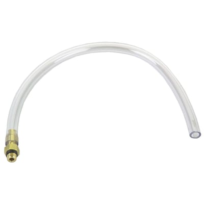 Used to fill the fork slider through the oil drain hole / damper tube mount hole with a vacuum pump; With M8 x 1.25 threaded nipple