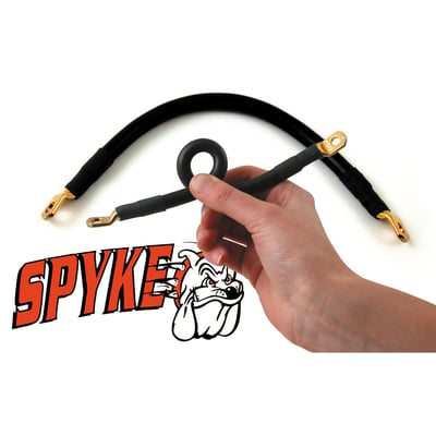Incl. 3 cables. 
- 23cm with 5/16" & 3/8" eyelets 
- 40cm with 1/4 & 3/8" eylets 
- 16cm with 1/4" & 3/8" eyelets. 
A serious quality battery cable set. Compatible with all OEM & high performance starters. Extremely flexible. They'll bend effortless, similar to a spark plug cable. Over 1600 tin plated thin copper strands are used in this thick 4 gauge / 5.19mm diameter / 19mm² cable (stock is just 6 gauge / 13mm²), which are covered by a silicone jacket. The heavy-duty terminals are gold plated for best and lasting electrical conduction and fully sealed to the jacket to make the cable waterproof and corrosion resistant. Cables are designed to reduce voltage drop so maximum power to the starter motor is insured. Heat and vibration resistant. Available for various H-D® models.
Note: Cables are sold in sets. Length of each cable in the set is given in centimeters from center to center of eyelet hole. Eyelet diameters are given in inches. Dimensions are for reference only.