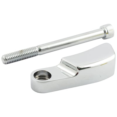 Chrome plated die cast aluminum. Installs on the outside of the crankcase. Helps prevent the regulator/rectifier plug disconnecting from the alternator stator plug. Includes socket head bolt.