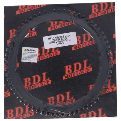 Replacement starter ring gear, 66t. Used on 69t. 2" drive clutch baskets.
