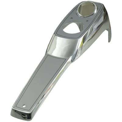 Replacement chrome plated die-cast dash cover. 
Used with stock fuel cap and fuel gauge. 
OEM replacement reference 61411-82. 