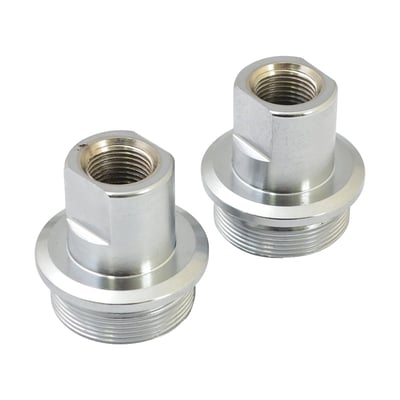 Stock replacement OEM style fork tube plugs. Screws inside 41mm fork tubes. 
OEM replacement reference 45776-49