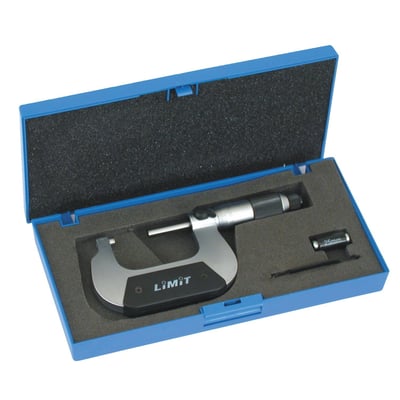 Stainless steel. Forged frame. Matte chrome plated scale. Scale 0.01mm. Accuracy ± 0.004mm.