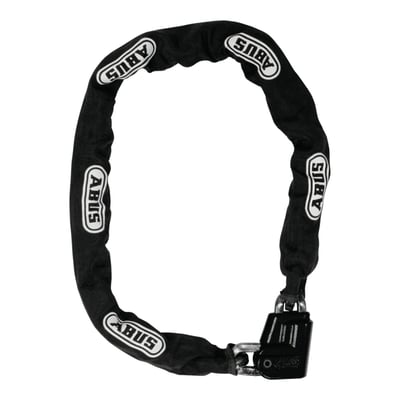 Security level 16. Comes with a lock body and schackle of 11mm square steel that are both hardened. With an innovative locking mechanism that is light weight and a single piece chain lock. The 11mm diameter square hardened steel chain comes with a textile protective cover. Chain length 150cm. Comes with 2 keys. Weight 4100 grams.