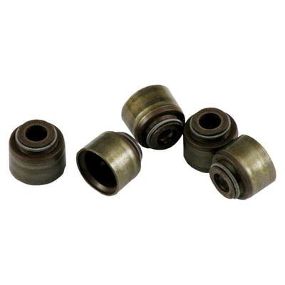 Solid Viton rubber, with metal jacket and choker spring. Stem diameter: 6mm, valve guide diameter: 0,435"; over all length of seal: 0,400"; outside diameter of seal: 0,560".  Kibblewhite Precision Machining custom valve stem seals are a quality product and suitable for any and all custom application. 
Note: Below mentioned valve stem diameters are for reference only. 
- 36-84 B.T. = 3/8" (.3750") 
- 57-83 XL intake = 0.3090" 
- 57-83 XL exhaust = 0.3384" 
- 84-04 B.T.; 86-03 XL = 5/16" (.311") 
- 05-16 TCA/B; 04-22 XL; 08-12 XR = 7mm (.2760") 
- 02-17 V-Rod = 6mm (0.2345") 
- 17-24 M8 = 6mm (0.2345"). 