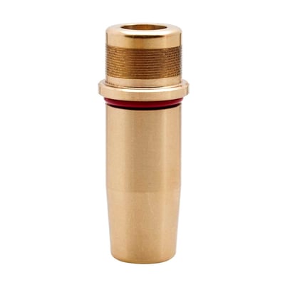 Manganese bronze is softer and less durable then C630 bearing bronze but will allow a lower cost and reaming to size is quick and easy and finish can be done with simple tools like a ball hone and an electric drill. Rapid heat transfer and good lubricity. 

Note: Standard non-oversize dimensions (for reference only) are 0.6250" O.D. (15.88mm); 0.3745" ID (9.51mm); 1.91" OAL (48.51mm). 
Note: Special Manganese reamers & hones are available.