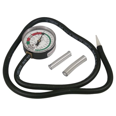 Dual function gauge, correctly enables you to test both vacuum and fuel pressure applications.