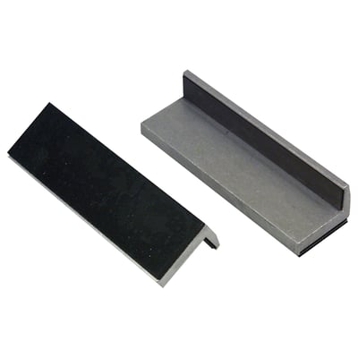 Aluminum jaws with a built-in magnet to hold the jaws to your work bench vice. The aluminum is covered with rubber to help prevent scratch damage to the clamped part.