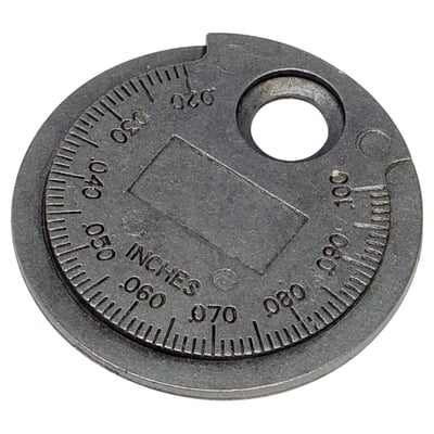 Used on high energy electronic or points ignition systems. Comes with a tapered edge for measuring gap. Gapping is done with center hole that will allow you to gap spark plug without pressure to center electrode. Measures and gaps from 0.020" to 0.100" (0.5mm to 2.53mm).