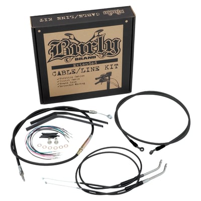 For Burly 18" apehangers. Black cables. Installing a high bar will usually require a longer throttle cable, clutch cable, brake line and wiring extensions. Burly composed this model specific sets for their Apehanger bars. Included is everything you need, not more, to make the handlebar conversion quick & painless. When in specific applications lines can/must be re-used this will be mentioned in the Burly installation instructions as included with each extension kit.