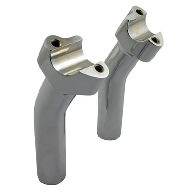 For use with 1" (25.4mm) diameter handlebar. 
1-1/4" (32mm) outside diameter. 
Billet aluminum lightweight construction.
Can be used with stock, most aftermarket and Wild 1 billet top clamps with 3.5" center to center riser spacing. 
1/2" x 13 threaded. 