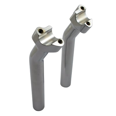 For use with 1" (25.4mm) diameter handlebar. 
1-1/4" (32mm) outside diameter. 
Billet aluminum lightweight construction.
Can be used with stock, most aftermarket and Wild 1 billet top clamps with 3.5" center to center riser spacing. 
1/2" x 13 threaded. 