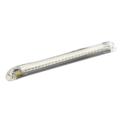 The professional and flexible lighting strip for virtually all universal applications. Can be flexed into a very small radius circle. Surface mounted LEDs, 120 degree viewing angle, 1mm LED spacing and waterproof sealed. Operating range 9-14 Volt. Current draw approximately 25mA for every 5 LEDs. 
- Clear tube. 
- Amber LEDs. 
- 0.34" high x 0.30" deep. 
- 30 LEDs, 115mm.