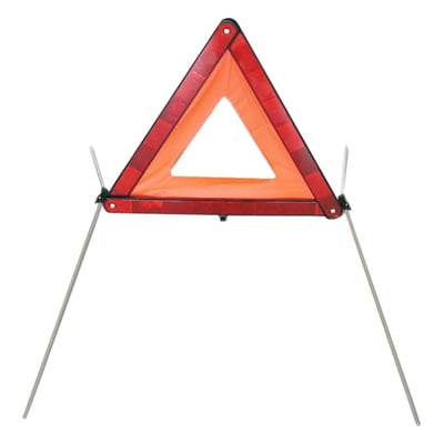 Euro warning triangle with stable stand. ECE approved  in accordance with EG guideline 27. Dimensions approx. 430 x 70 x 30mm.