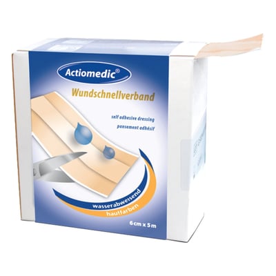 Waterproof PE-Foil. 6cm wide on 5 meter roll. Hypoallergenic and air regulating for universal use. Will not cause allergic reaction like latex plasters.