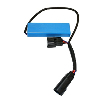 Required on H-D models that are equipped with factory alarm or security module, when converting to LED turn signals. Alarm friendly. Used to draw the same load as incandescent bulbs so your turn signals will not flash too fast, or sometimes refuse to flash at all, when converting to LED turn signals. The Custom Dynamics 'Signal Stabilizer' is not a regular resistor load equalizer, which draws current and develops heat, but uses a 'coil technology' to get the same result without drawing additional current. 100% waterproof, plug & play. 
Dimensions 4.2" (10.7cm) x 0.6" (1.5cm) x 1.4" (3.5cm).
