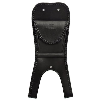 Black. This tank bib is contoured to hug the fuel tank without gaps around the edges. Comes with braided edges and is soft felt-backed to help prevent paint damage. The small pouch will expand when opened, has a soft fabric lining and is perfect for small items that should be readily available. The secure hook & loop system allows easy access and a positive closure.