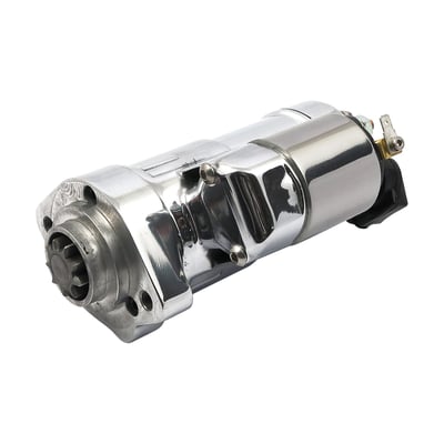 More power than a regular 2Kw starter, with just half the current draw. Comes with High-Energy Neodymium magnets, efficient windings and a 6:1 planetary gear reduction allowing an easier turn-over of high compression motors. 

Note: Standard starters are 1.4kW. This 2.0kW starter may require a stronger battery to actually generate the power they are rated for.