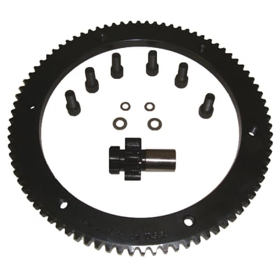 Incl. 84t starter ring gear, 10t pinion gear, installation hardware. 
Comes with a 84 tooth starter ring gear and a 10 tooth pinion gear and installation hardware. Increases torque by 15% when replacing the stock 66 tooth starter ring gear. 