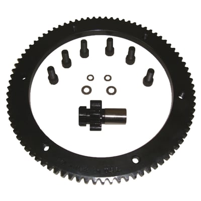 Incl. 84t starter ring gear, 10t pinion gear, installation hardware. 
Comes with a 84 tooth starter ring gear and a 10 tooth pinion gear and installation hardware. Increases torque by 15% when replacing the stock 66 tooth starter ring gear. 