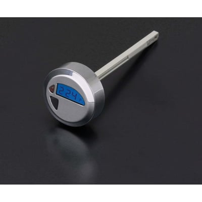 Chrome face. Built-in blue backlight for viewing.
Switchable Celsius (C°) or Fahrenheit (F°). Complete
with overheat warning light.

Chrome; Round head