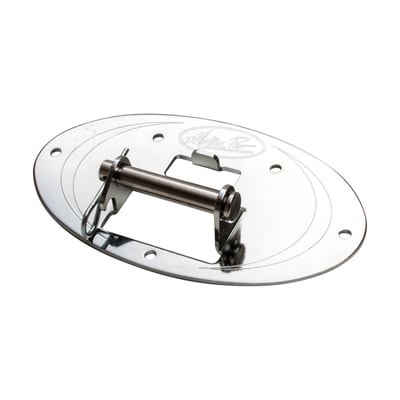 Chrome plated steel. Compatible with 547068 T-handle rack. Allows mounting the rack to the wall.