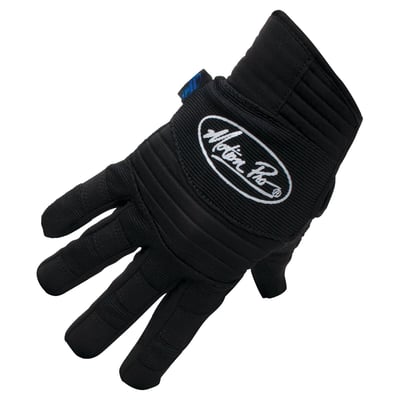 Black. Premium washable synthetic leather working gloves for mechanics. Extended cuff, reinforced palm with ergonomic padding. Comfort fit for a variety of hand positions with perforated palm and fingers for increased ventilation.
