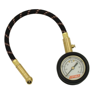 60 PSI and 400 kPa face (approx. 4 bar); With 12" hose; built-in thumb operated release valve