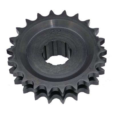 Sprocket comes with the stock 5/16" offset. This sprocket is designed to be run solid and cannot be used with the OEM compensating vibration damper set-up. 
Note: The OEM nut will not work in the solid set-up. The special 569295 motor sprocket nut is required for installation and sold separately.